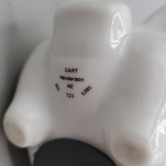 Vintage JC Penney Golden Rule Store Piggy Bank Ceramic White Gold Accents - Picture 7 of 8